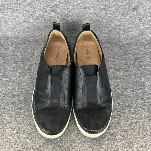 ✅Vionic Slip-On Loafers Womens Sz 9.5 Zinah Black Leather Casual Sneakers Shoes - Picture 5 of 11